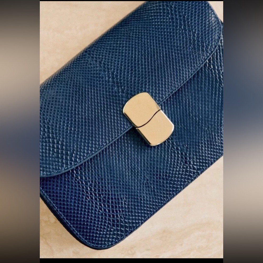 SEZANE Snakeskin Blue Milo Bag - Picture 4 of 8